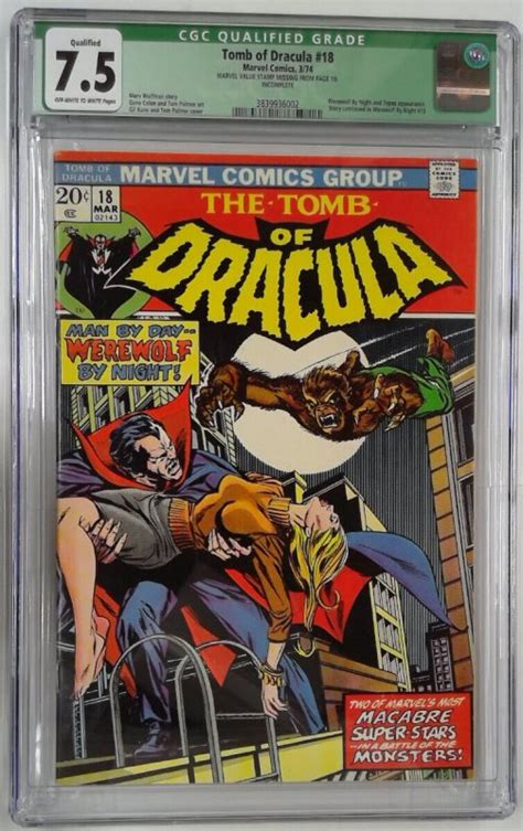 Tomb Of Dracula 18 1972 Cgc 75 Werwolf Vs Dracula Battle Slab Grade Comic Books Bronze