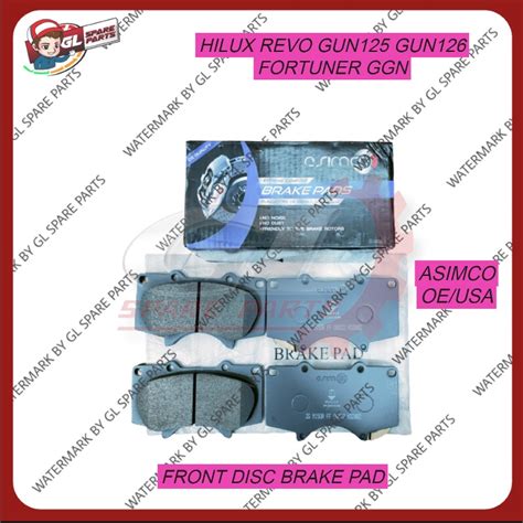 Toyota Hilux Revo Gun Gun Fortuner Ggn Front Disc Brake Pad Oe