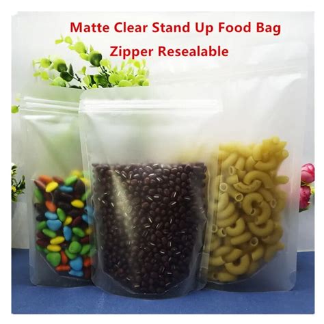 Chuntian Pcs Matte Clear Standing Up Zip Bags Food Grade Plastic