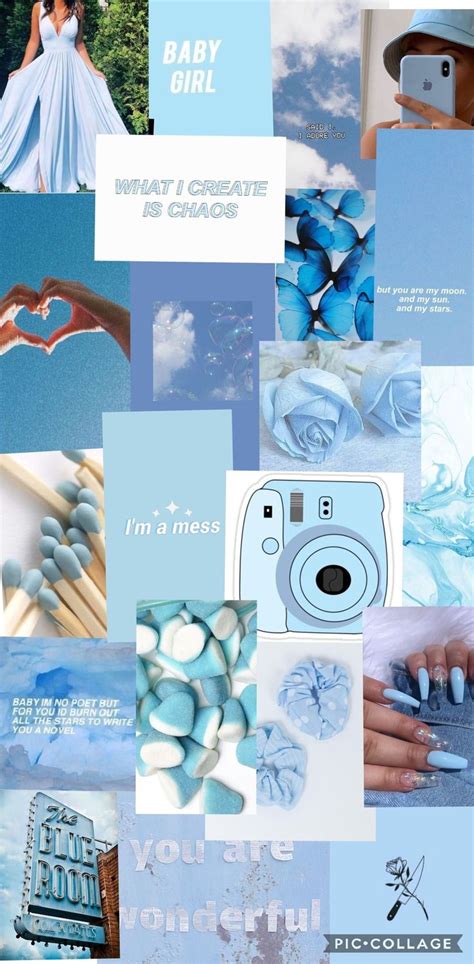 Baby Blue Aesthetic Wallpaper Collage Baby Blue Aesthetic Blue