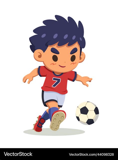 Cute Style Soccer Player Cartoon Royalty Free Vector Image