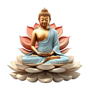 Buddhas Birthday Lotus Stone Buddha Lotus Flower 3d Stone Buddha PNG