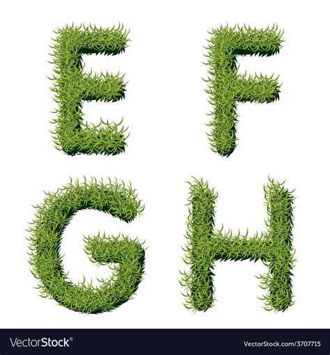 Green Grass Alphabet E F G H Royalty Free Vector Image