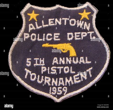 1959 - Allentown Police Department Pistol Tournament Patch - Allentown PA Stock Photo - Alamy