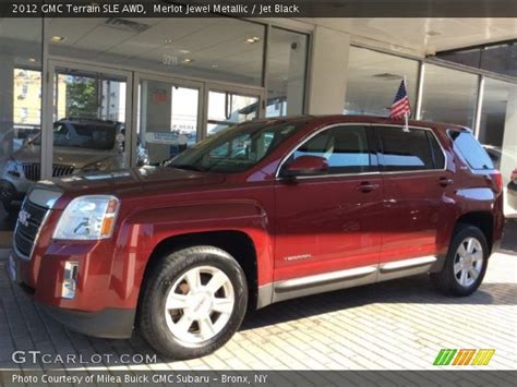 Merlot Jewel Metallic 2012 Gmc Terrain Sle Awd Jet Black Interior Vehicle