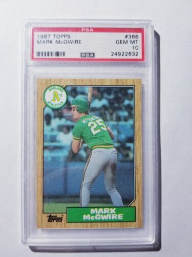 Topps Mark Mcgwire Rc Rookie Athletics Gem Mint Psa Ebay