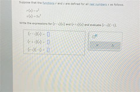 Solved Suppose That The Functions R And S Are Defined For Chegg