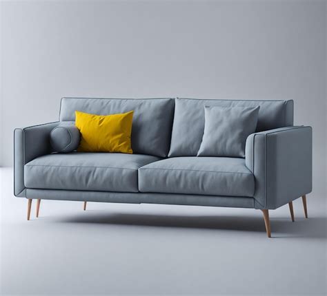 Premium Ai Image Couch With A Yellow Pillow