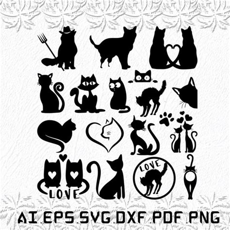 Cat Svg Eat Svg Hand Drawn Svg Pussy Funny Svg Ai Pdf Etsy