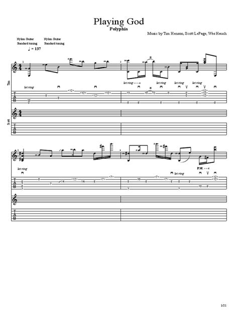 Playing God Guitar Tab | PDF | Chordophones | Guitar Family Instruments