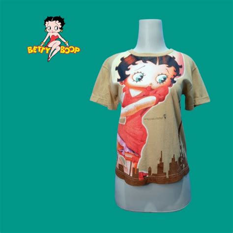 Betty Boop Vintage 2000s Fesyen Wanita Pakaian Wanita Atasan Di