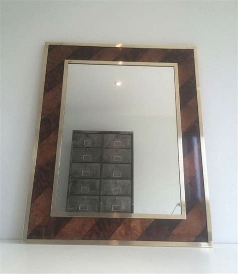 Miroir En Marqueterie De Bois Et Laiton Barrois Antiques