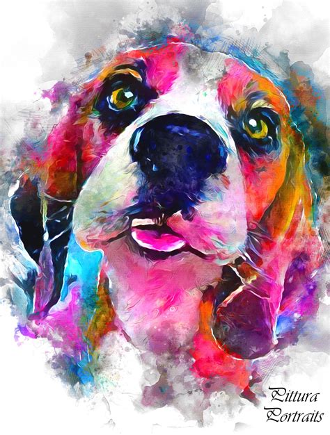 Custom Pet Portraitdog Portrait Custom Dog Portrait Etsy