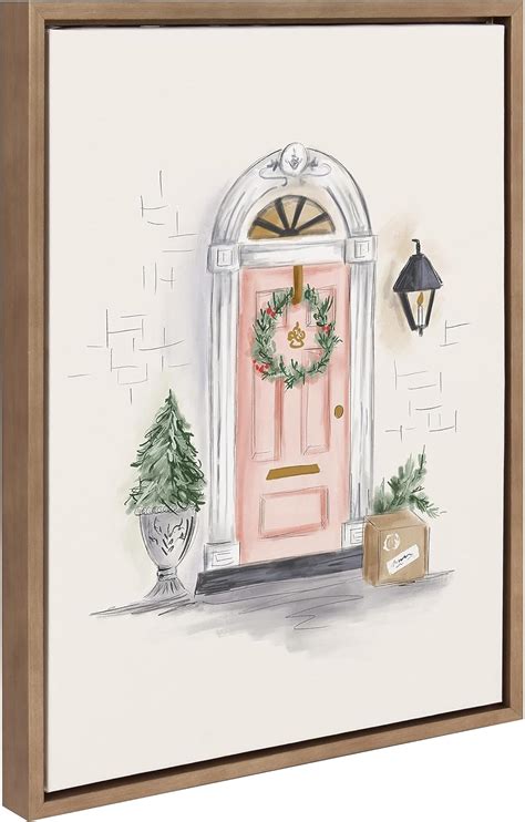 Amazon Kate And Laurel Sylvie The Christmas Door Framed Canvas