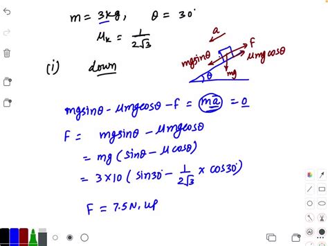 Solved A Block Of Mass M Slides Jlji Along A Rough Is Inclined