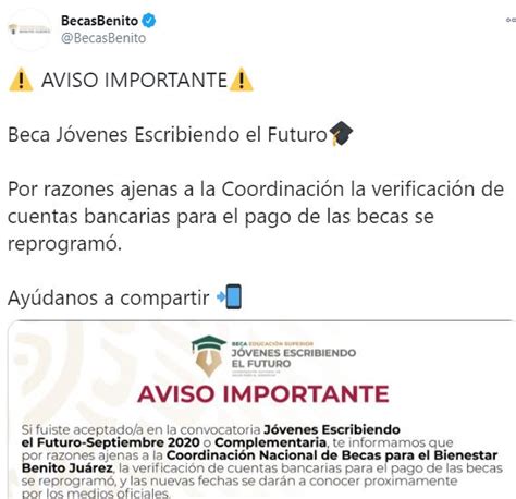 Beca Jóvenes Escribiendo El Futuro Reprogramaron La Verificación De