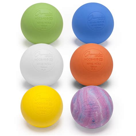 Champion Sports Official Lacrosse Ball Set 6 Assorted Colors