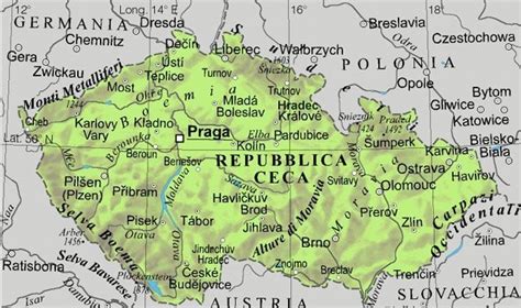 Famosa Repubblica Ceca Cartina Fisica Cartina Geografica Mondo