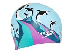 Speedo Slogan Print Ice Silikon Badekappe Ice Orca