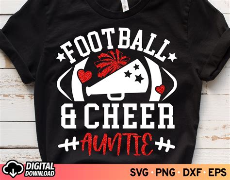 Football And Cheer Auntie Svg Cheer Megaphone Svg Football Auntie Svg