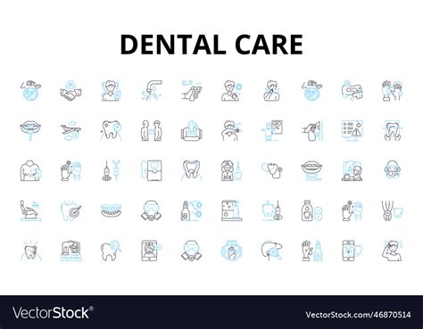 Dental Care Linear Icons Set Oral Health Vector Image