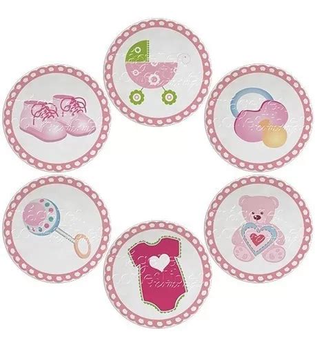 18 Obleas Comestibles 5 Cm De Diámetro Baby Shower Niña Meses sin interés