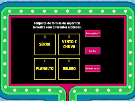 Tipos De Relevo Gameshow Quiz