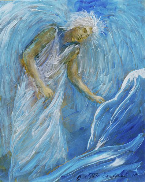 Angel Gabriel and Mary Painting by Kathleen Sandoval