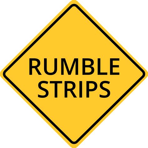 Rumble Strips Warning Road Regulation Sign Template Square Signs