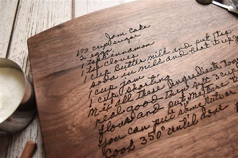 Handwritten Recipe Cutting Board Grandma S Handwriting Etsy