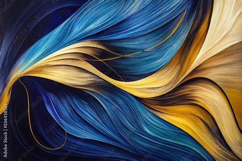 Abstract Blue And Gold Modern Wallpaper Vibrant Colors Textured