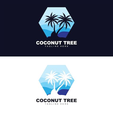 Premium Vector Coconut Tree Logo Ocean Tree Vector Design For