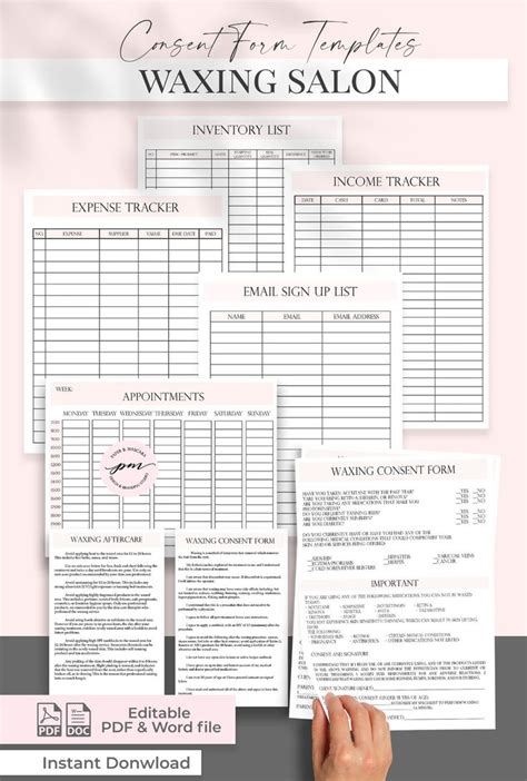 Editable Waxing Salon Business Form Templates Customizable Waxing