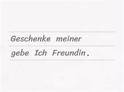 Satzbau Deutsch Unjumble