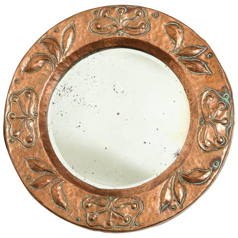 Diminutive Round Copper Mirror For Sale At 1stDibs Copper Mirror Antique