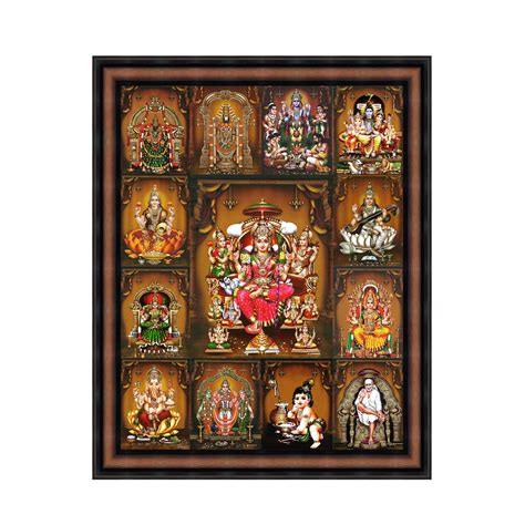 A Large Digital Photo Frame With Hindu God And Goddess Namely