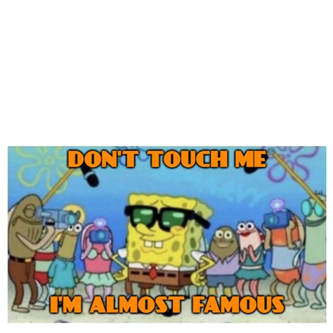 Don't Touch Me I'm Almost Famous Spongebob Blank Template - Imgflip