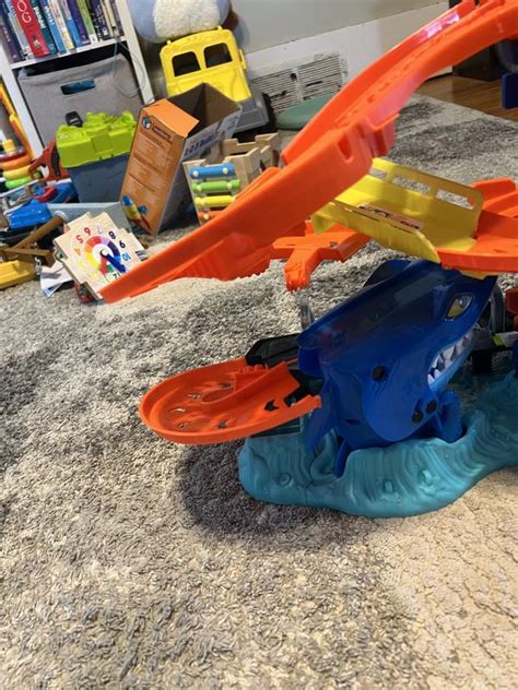 Hot Wheels City Shark Escape Track Set Multi Level Playset Macy S