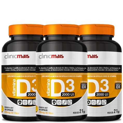 Kit X Vitamina D Colecalciferol C Psulas Ui Clinicmais