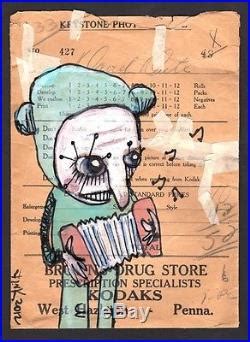 GUS FINK Art Outsider ORIGINAL Folk Painting Lowbrow Picasso UGLY BEAR