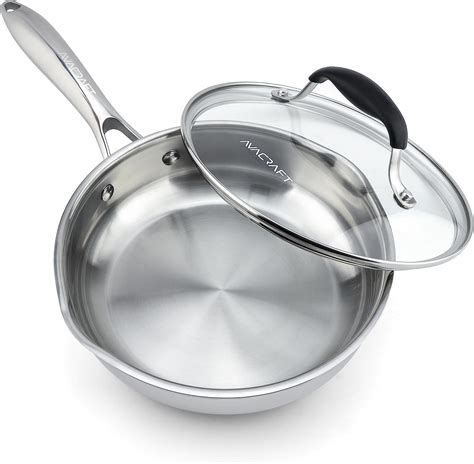 Nuwave Whole Body 3 Ply Stainless Steel Frying Pan Skillet 8 Premium 18 10 Even