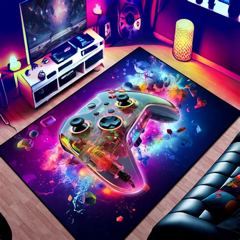 Neboton Gaming Rug With Colorful Game Controller Design For