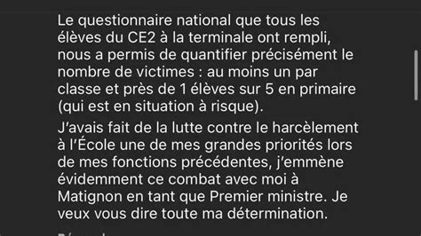 Harcèlement Scolaire Un électrochoc Traverse La Société Gabriel