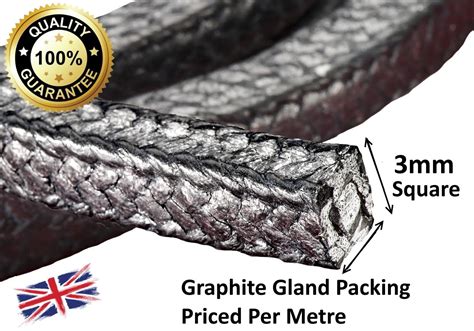 Gland Packing Rope Braided 3mm Square X 1m Long Graphite EBay