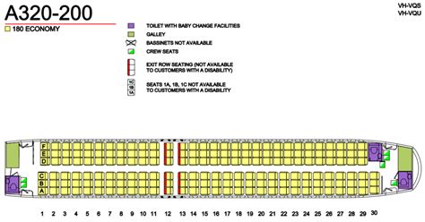 American Airbus A320 Seat Map