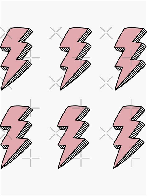 Pink Lightning Bolt Sticker Pack Sticker For Sale By Jamiemaher