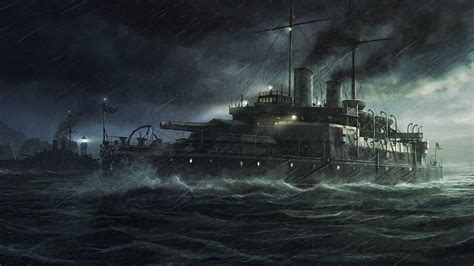 Stormy Seas Military Ship HD Wallpaper By RadoJavor