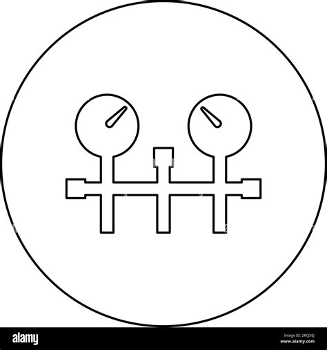 Pressure Gauge And Pipes Manometer Pressure Meter Or Vacuum Gauge Icon