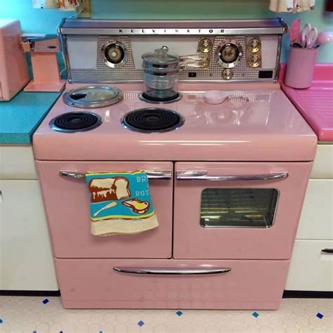 Mid Century Pink Stoves Rule Pink Kitchen Decor Retro Kitchen