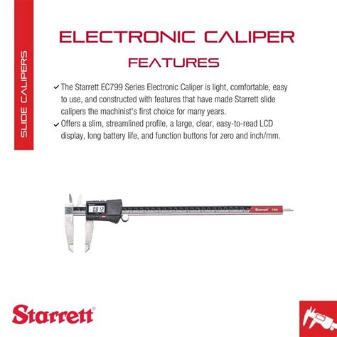 Starrett Ec A Electronic Caliper Stainless Steel Inch